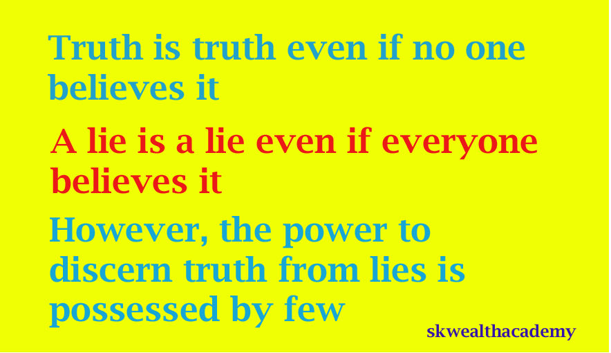 truth versus lies and the power of discernment