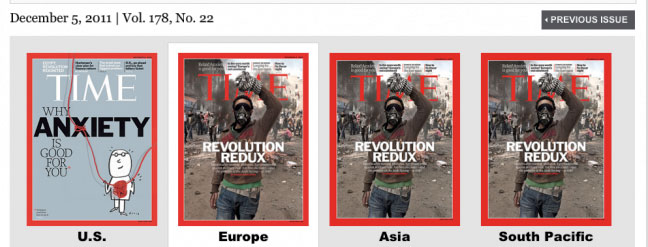 Differing Time magazine covers
